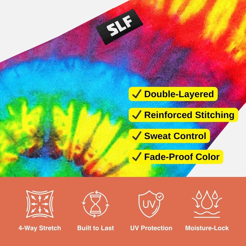 SLEEFS Sweat Bands Headbands Men & Women - Cooling Sports Mens Headband for Running, Football, Basketball, Cycling, Workout - Sweat Moisture Wicking Head Band Stretch Fit, Non-Slip Design - One Size - Image 5